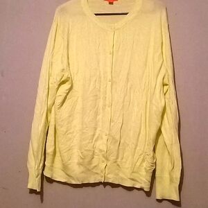 Joe fresh 2x yellow button top cardigan